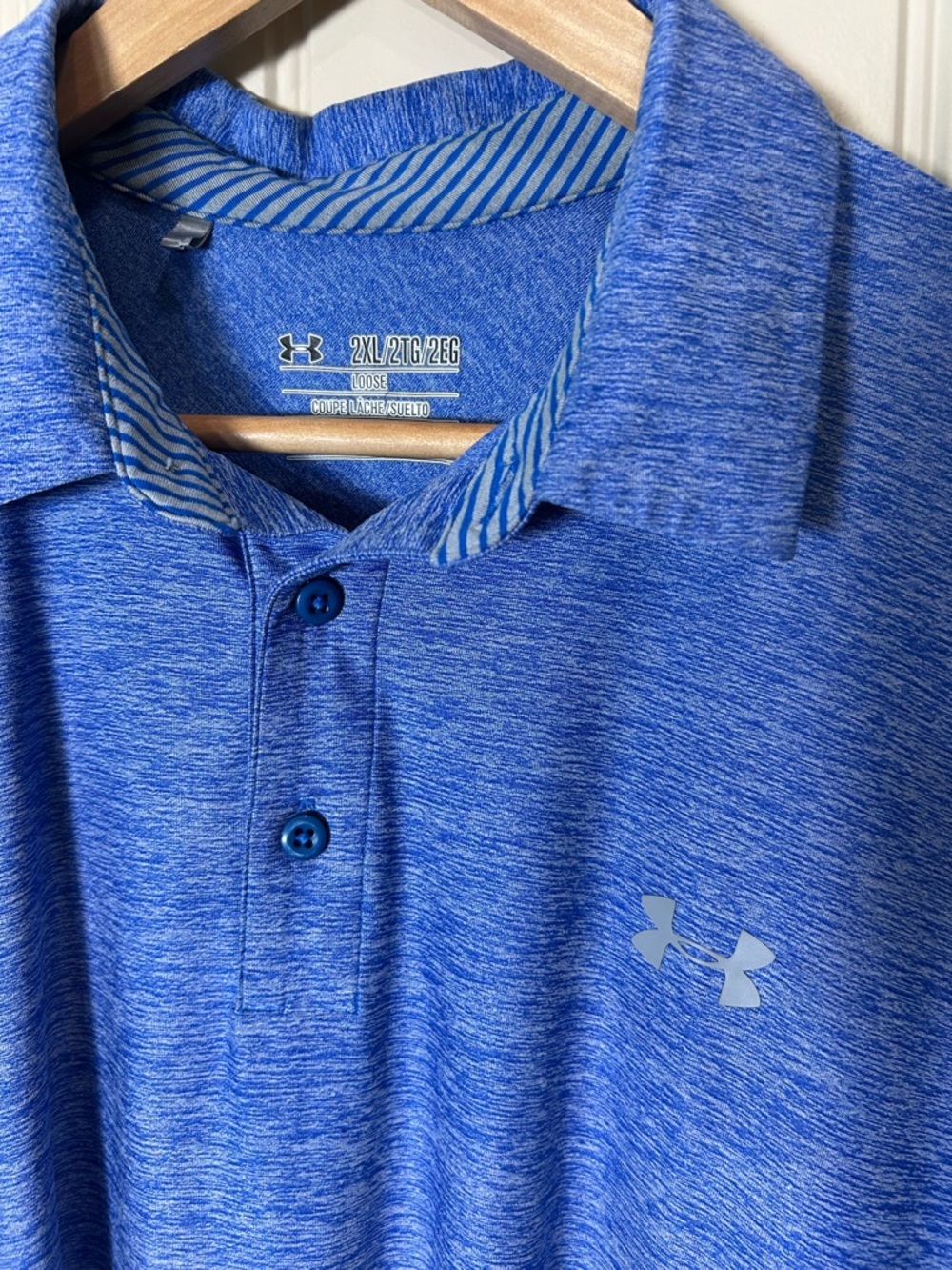 Under Armour Men’s Heatgear Blue Performance Polo LooseFit Golf ShortSleeve 2XL - Picture 3 of 9